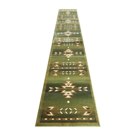 Flash Furniture Green 3 x 16 Southwestern Style Patterned Area Rug OKR-RG1113-316-GN-GG